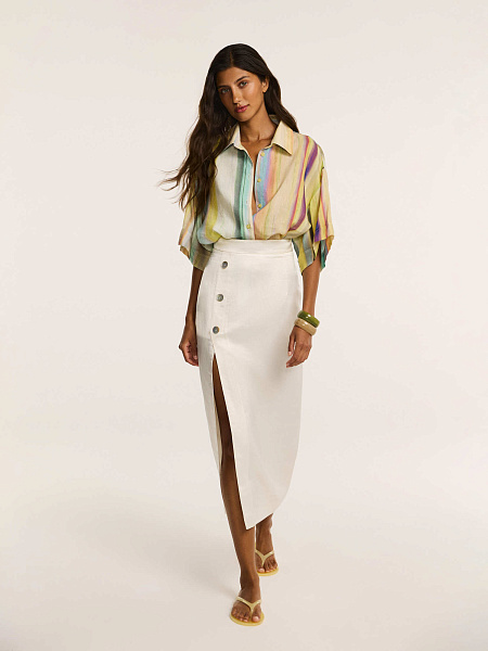 Юбка миди из итальянского льна