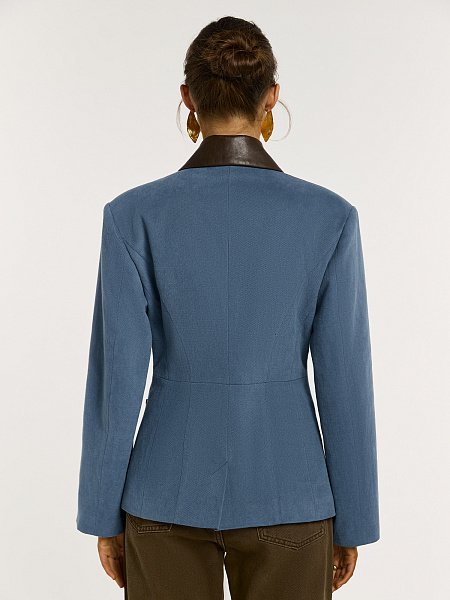 Куртка с отделкой из натуральной кожи