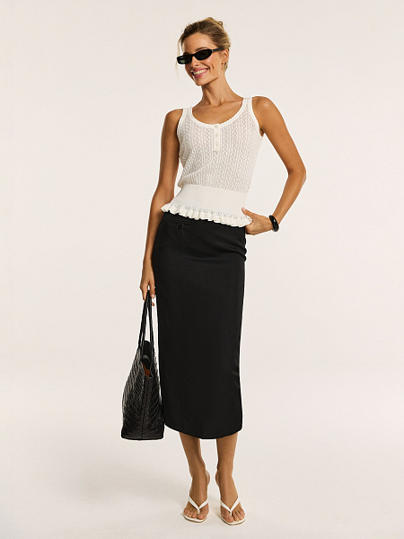 Юбка миди из итальянского льна