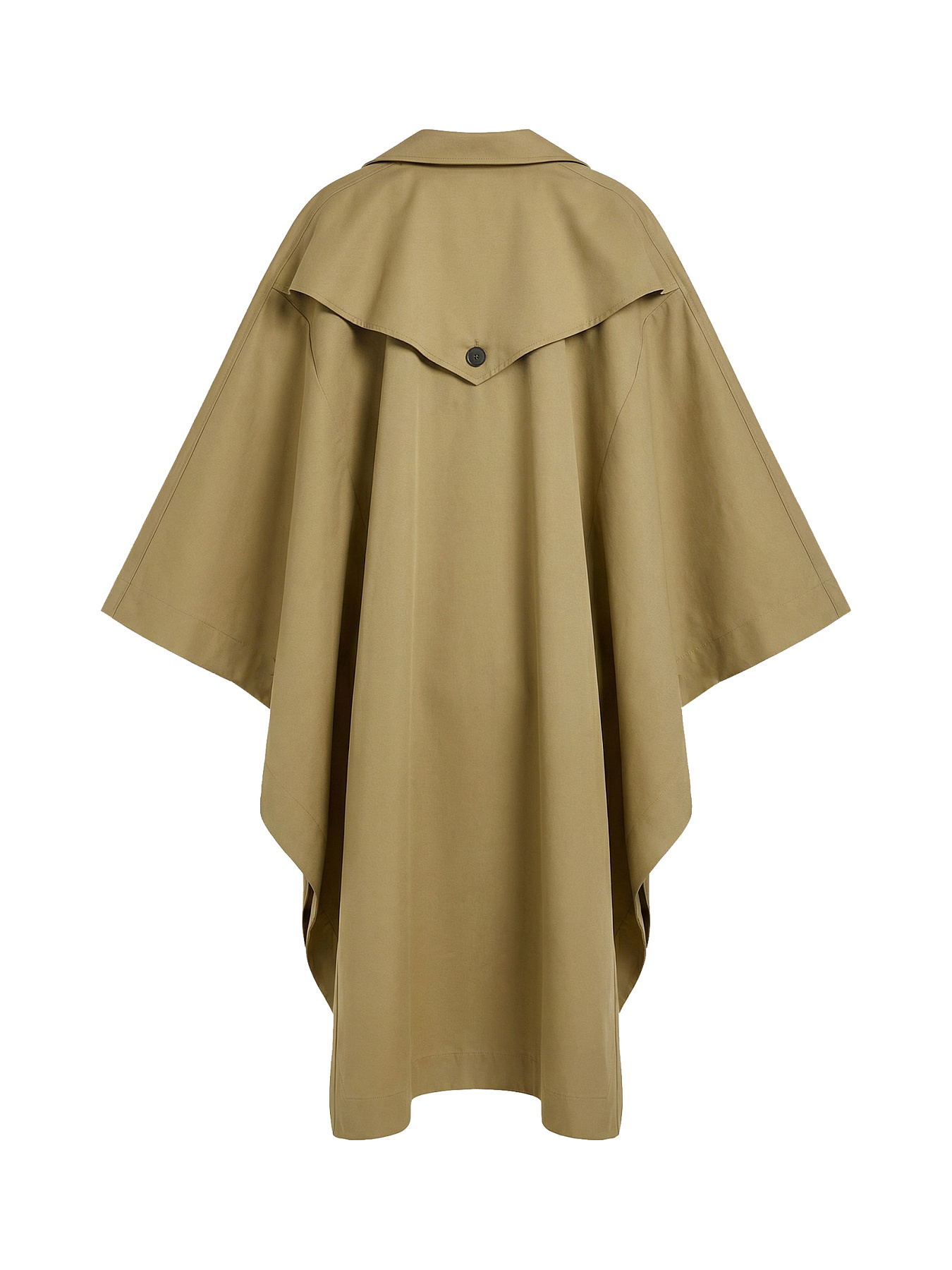 Тренч-пончо из итальянского хлопка с контрастными деталями