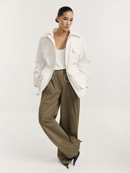 Парка из вельвета с мехом ламы