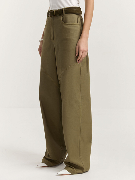 Брюки-бананы из итальянского хлопка Olive Branch