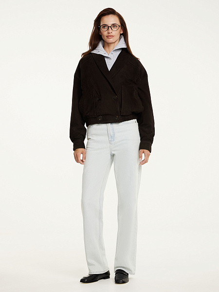 Утепленная куртка из натуральной замши