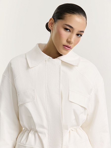 Парка из вельвета с мехом ламы