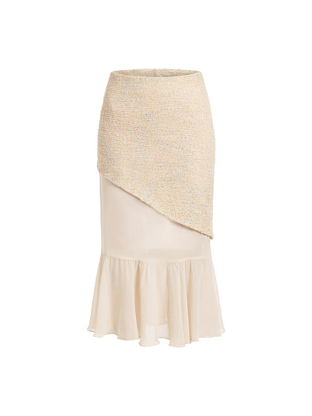 Юбка из итальянского твида с подъюбником