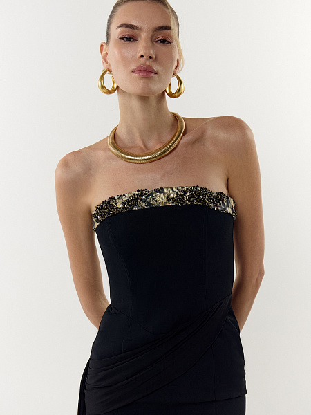 Платье мини со cъемной накидкой