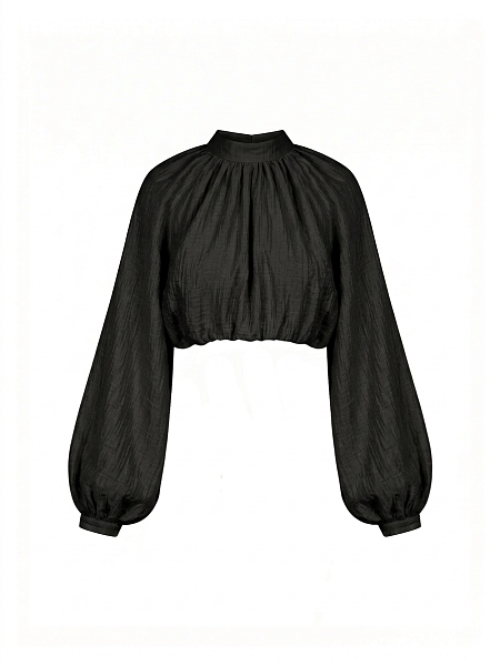 Блуза свободного кроя из фактурной ткани