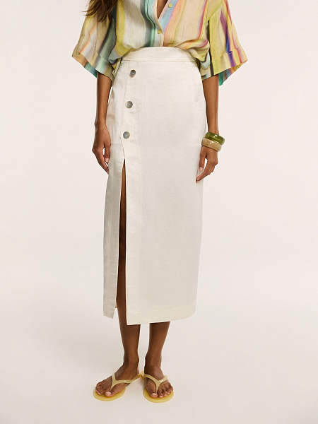 Юбка миди из итальянского льна