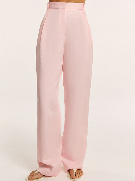 Брюки прямого кроя из итальянского льна