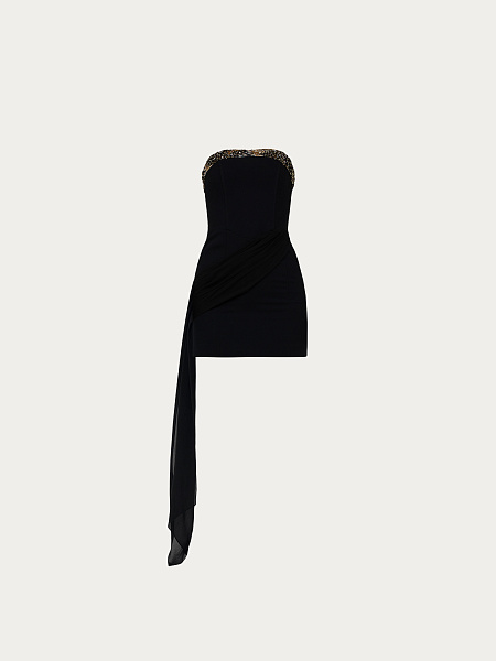 Платье мини со cъемной накидкой