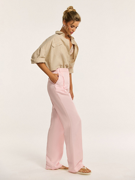 Брюки прямого кроя из итальянского льна