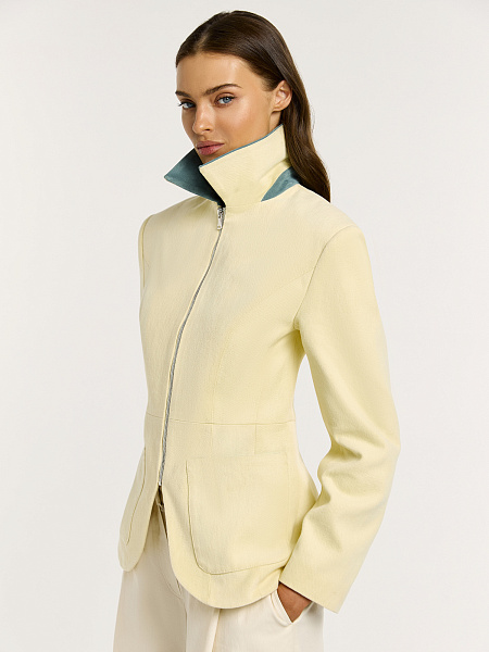 Куртка с отделкой из натуральной кожи