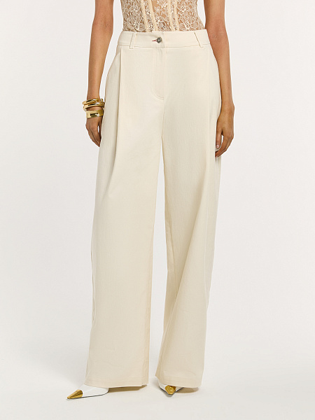 Брюки прямого кроя из итальянского хлопка