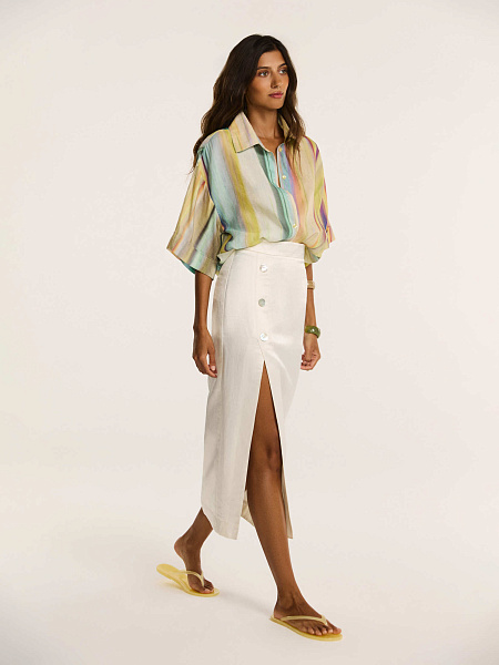 Рубашка с коротким рукавом из итальянского льна