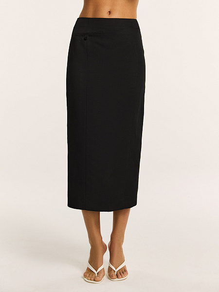 Юбка миди из итальянского льна