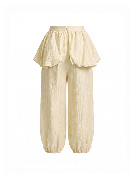 Шаровары с баской из фактурной ткани