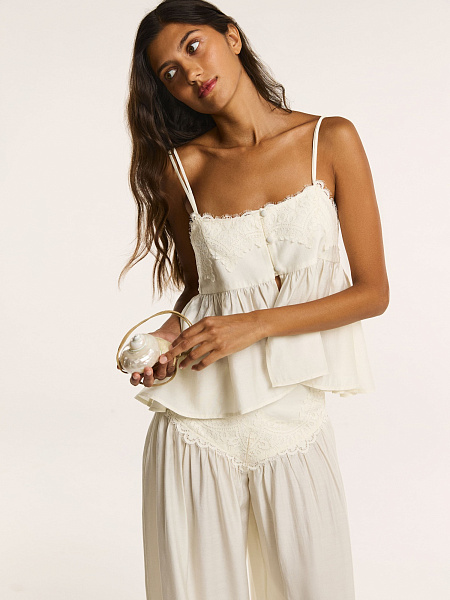 Топ Carezza с кружевной вставкой