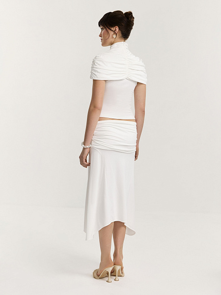 Юбка миди со сборкой