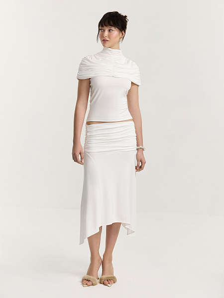 Юбка миди со сборкой