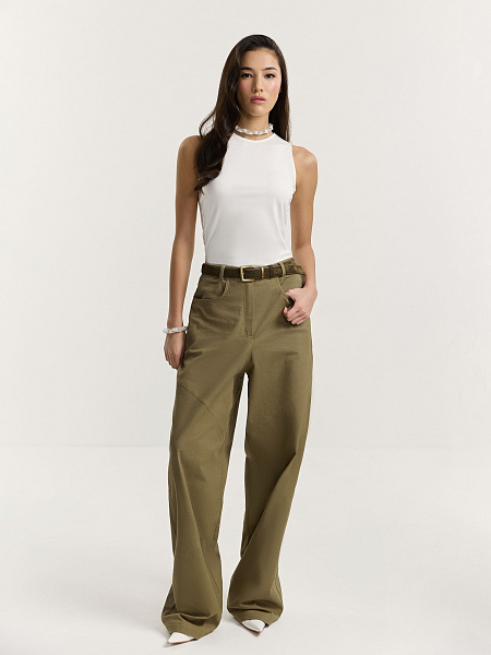 Брюки-бананы из итальянского хлопка Olive Branch