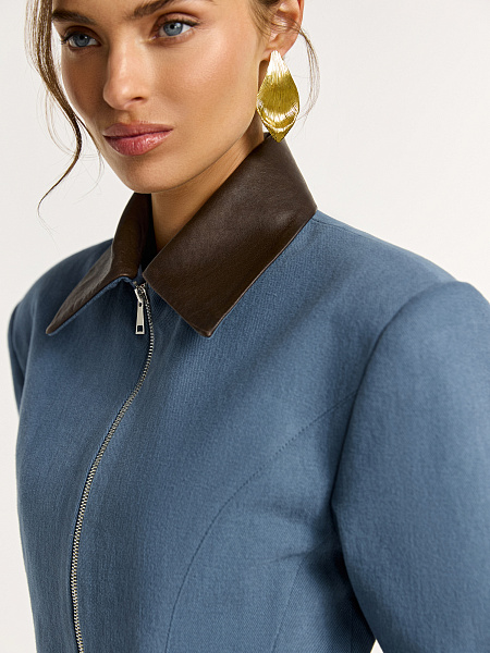 Куртка с отделкой из натуральной кожи