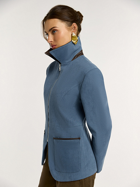 Куртка с отделкой из натуральной кожи