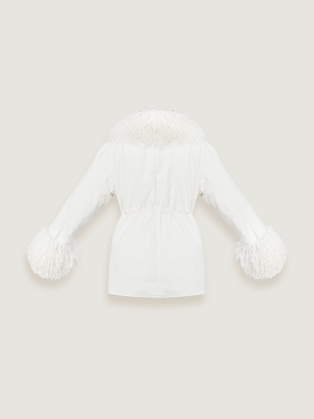 Парка из вельвета с мехом ламы