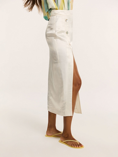 Юбка миди из итальянского льна