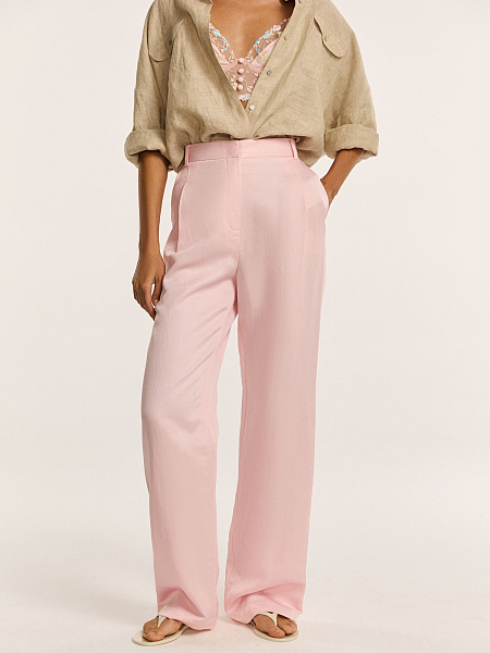 Брюки прямого кроя из итальянского льна