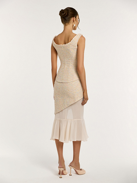 Юбка из итальянского твида с подъюбником