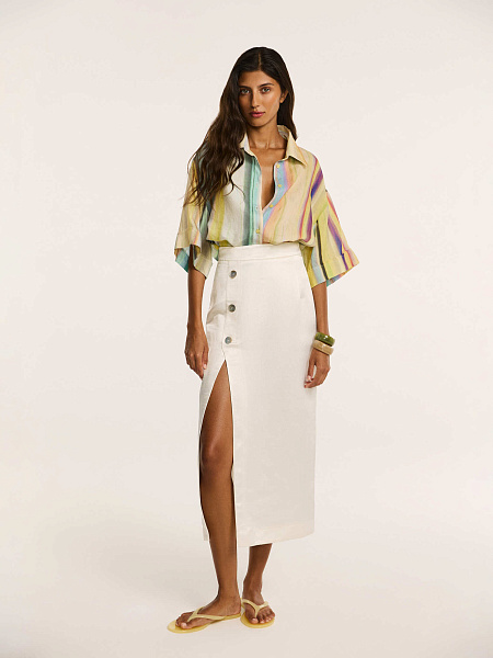 Юбка миди из итальянского льна