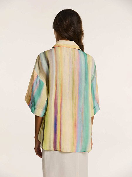 Рубашка с коротким рукавом из итальянского льна