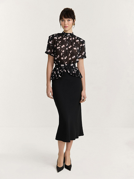 Платье миди Black Flower