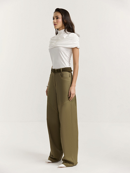 Брюки-бананы из итальянского хлопка Olive Branch